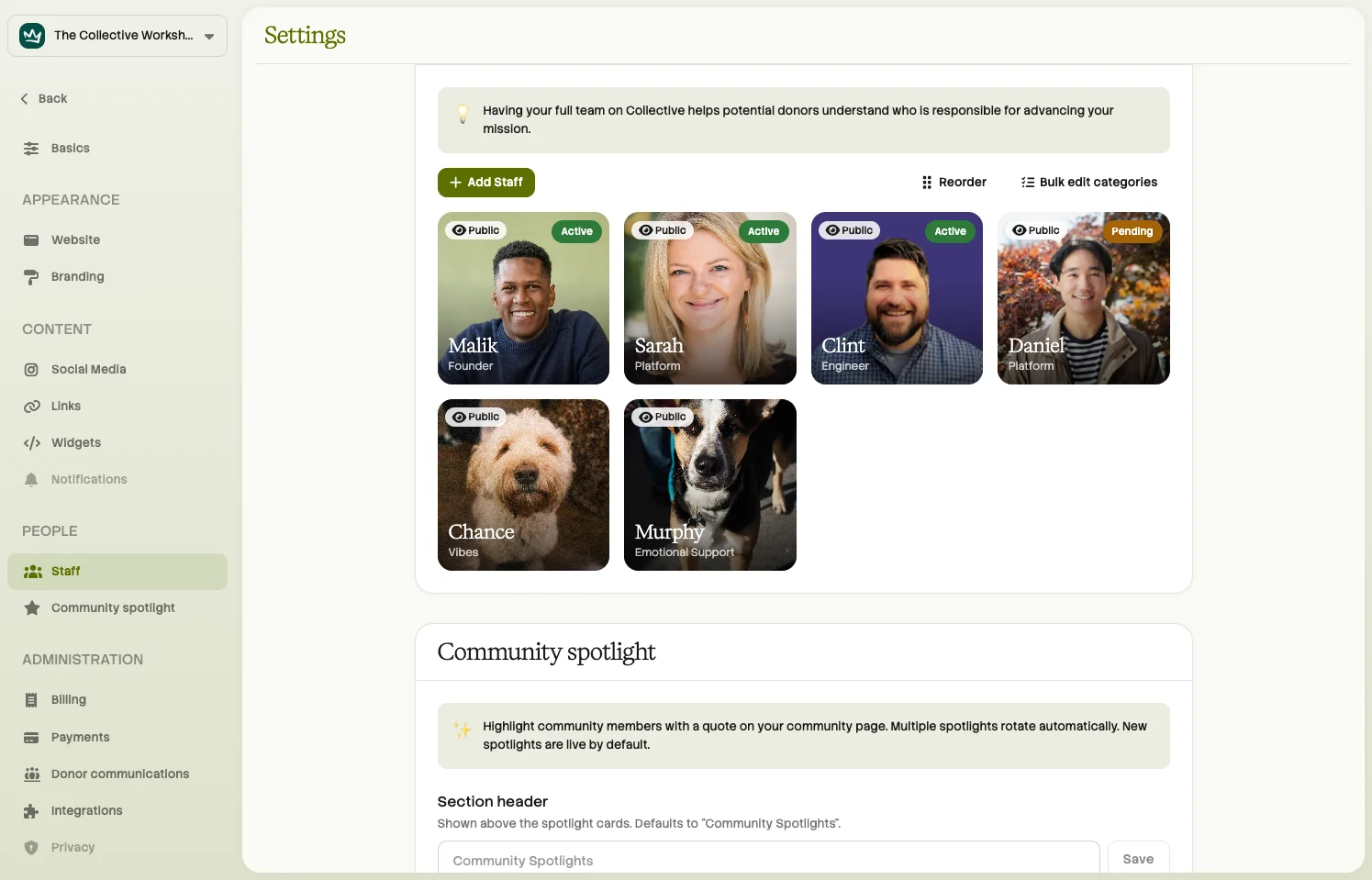 getcollective — third screen