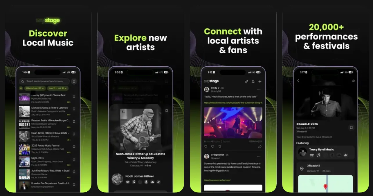 MyStage Wisconsin Music Guide app